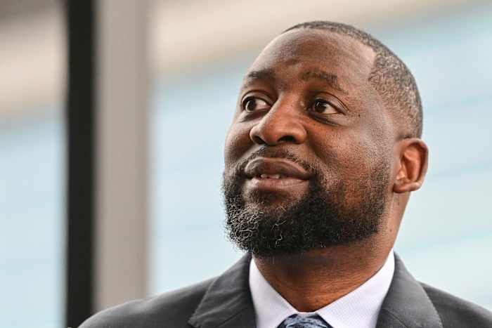 Milwaukee Bucks new head coach Adrian Griffin speaks at a press conference